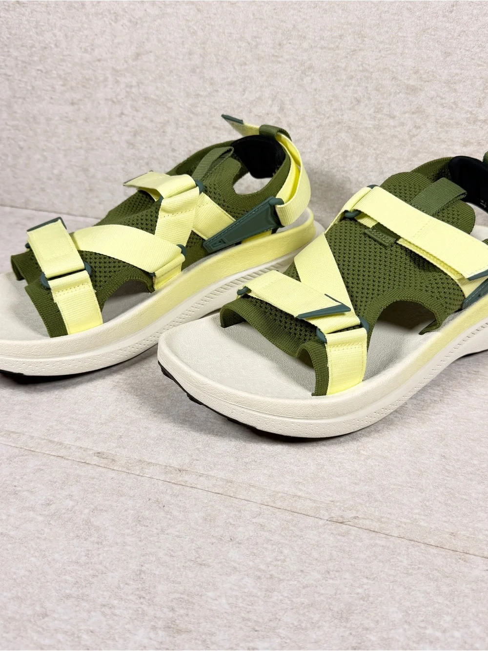 Teva Olive Green and Light Yellow Strap Sport Sandals